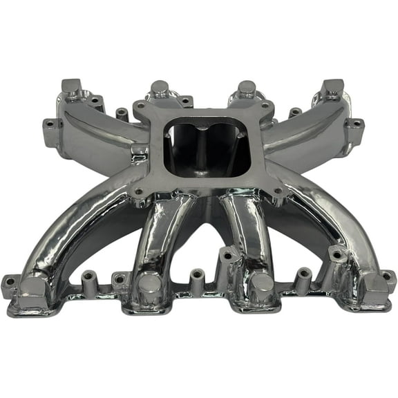 Polished Aluminum Single Plane Carburetor Swap Intake Manifold Compatible with GM LS Gen III/IV LS3 L92 Engines 6.2L V8 Rectangular Port Heads 2500-7000 RPM  & Bolts L76 L76 L77 L94 L96 6.0L