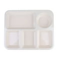 thumbnail image 1 of Plastic Separating Dish Divided Compartments Plate Anti-fall Rice Tray Practical Tableware for Home (Beige), 1 of 6