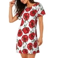 thumbnail image 2 of Fuzoiu Hand Drawn Tomatoes Print Women Nightgowns, Soft Comfy Lightweight Short Sleeves Sleepwear,Crew Neck Loungewear, 2 of 6