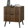 thumbnail image 3 of Semiocthome Mid Century Nightstand with 2 Drawers,Bedside Table for Bedroom,Walnut,Adult, 3 of 9