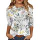 thumbnail image 1 of Camisas de manga 3/4 para mujer Camisetas con estampado lindo Blusas Casual Tallas grandes Tops básicos Jersey verde menta / m, 1 of 9