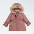 thumbnail image 2 of Odeerbi Toddler Baby Girls Cute Fashion Solid Color Winter Hoodie Keep Warm Cotton Clothes Thick Coat, 2 of 9