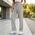 thumbnail image 3 of Lumosvexa Women's Drawstring Pants, Elastic Waist Side Pockets Straight Leg Fall Active Casual Pants Gray 3XL, 3 of 7