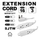 thumbnail image 2 of Cable de extensión EP de 15 pies, 3 salidas, 3 clavijas, con conexión a tierra, blanco, paquete de 2, 2 of 7