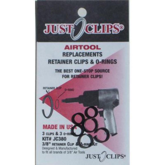 Just Clips JSC380-12 3/8" Anvil Retainer Clip and O-Ring Kit, 12 Pack