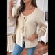 thumbnail image 4 of Suéteres Tipo Cárdigan con Lazo para Mujer, Cárdigan Abierto de Otoño, Suéter de Punto Holgado y Albaricoque S, 4 of 10