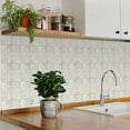 thumbnail image 3 of Mi Alma Solid White Smoke Peel & Stick Tiles - Vinyl Backsplash 8x8, 3 of 17