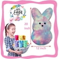 thumbnail image 2 of Guvpev Bunny Toys for Easter Decorations, Shaggy Bunny Peep 20” Collectible Plush, Large Pink Render Bunny Soft Toys, Easter Basket Stuffers Gift for Boys & Girls, 2 of 8
