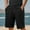 Black, variant on LADIGASU Men Solid Color Casual With Pockets Lacing Waist Short Pants