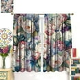 thumbnail image 3 of Vintage Floral Curtains, Colorful Boho Mandala Beautiful Floral Leafy Plants, Blackout Noise Reduction Curtains for Bedroom Living Room, 2 Panel Set,42X54 Inch, 3 of 6