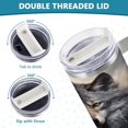 thumbnail image 5 of SKYSONIC 40oz Tumbler with Handle and Straw Lid Double Stainless Steel Vacuum Insulated Travel Mug for Hot Cold Water,Wolf, 5 of 7
