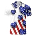 thumbnail image 3 of TOWED22 Polo Shirts for Men Mens Casual American Flag Lapel Short Sleeve Shirt(Blue,L), 3 of 4