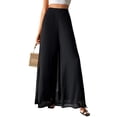 thumbnail image 3 of Women'S Chiffon Dress Beach Wide Leg Palazzo Pants Trouser Black L, 3 of 9