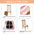 thumbnail image 4 of Pink and Gold Marble Texture Seat Covers for Dining Room Chairs Set Of 4,Stretch Printed Washable Chair Seat Cover with Elastic Ties and Button,Removable Waterproof Couch Cushion Covers, 4 of 6