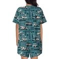thumbnail image 3 of Naloa Modern Excavator Women's Short-Sleeved Pajama Set, Loungewear, Summer pajamas, Breathable Cozy - XX-Large, 3 of 9