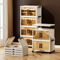 3/4/5-Tier Stackable Storage Box with Lid & Wheels, Foldable Storage ...