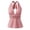 Pink, variant on Mnuaqn Women's Polka Dots Halter Top Y2k Tie Backless V Neck Ruffle Hem Peplum Tank Tops (Black, L)