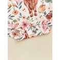 thumbnail image 7 of Douhoow 0-24M Baby Girls Floral Romper Infant Cow Print Round Neck Long Flare Sleeve Playsuit, 7 of 7