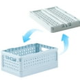 thumbnail image 4 of Mini Foldable Plastic Baskets - with Handle for Organizing Small Storage Container Box Caddy, Desk Drawer Organizer - Great for Home, Office and Classroom - Blue, 4 of 7