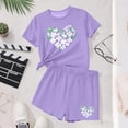 thumbnail image 6 of NAISIBABY Girls Outfit Sets 2-Piece, Summer St Patrick's Day Prints T-Shirt and Shorts Casual Fashion Sports Clothes Purple 10T, 6 of 6