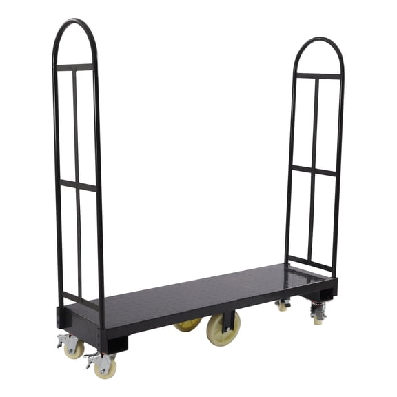 Aiqidi 2000 lbs Industrial Platform Truck Dolly,64.6" x 15.7" U-Boat Steel Cart with 6 Wheels,for Heavy Duty Warehouse & Luggage Moving