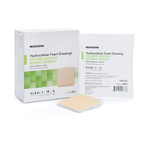 ViveCare Silicone Foam Dressing 4x8 Inch With Border - 5 Pack For Wounds, Pressure Sores, Ulcers