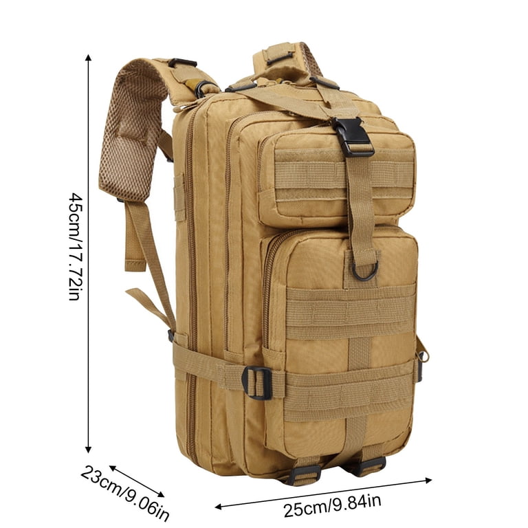 35L Military Backpack, Waterproof Nylon With 4 Zipper Pockets & Adjustable  Padded Straps, For Hiking Camping Fishing Hunting Men Women - Walmart.com
