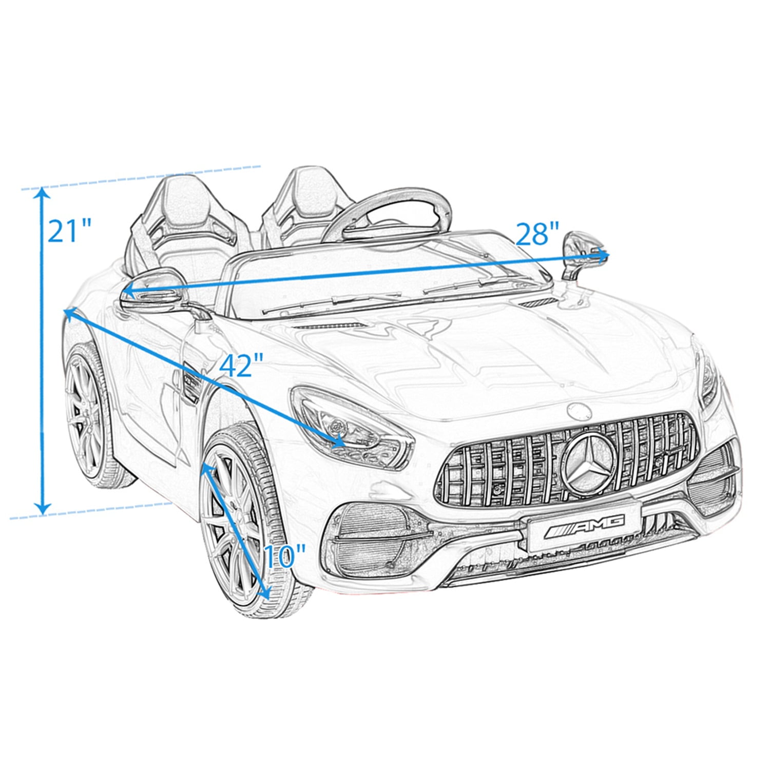 CIPACHO Licensed Benz GT 12V Powered Ride On Toy Car 2-Seat Kids Car Toy with MP3, Radio, Speed Shift, LED Lights, Black CIPACHO Licensed Benz GT 12V Powered Ride On Toy Car 2-Seat Kids Car Toy with MP3, Radio, Speed Shift, LED Lights, Black