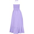 thumbnail image 6 of HAPPY BAY Women's Casual Tube Top Maxi Frill Dress Summer Beach Strapless Dresses for Women One Size Purple, Solid, 6 of 6