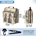 thumbnail image 3 of Zipper Binder with Shoulder Strap 2 inch 3 Ring Waterproof File Folder Organizer Bag 500 Sheet Vintage Cowboy Illustration, 3 of 8