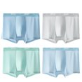 thumbnail image 3 of VeFlora 4pcs Boys Ice-Silk Underwear Box Briefs, Performance Stretch Mesh Boxer Briefs for Middle & High School, Antibacterial Breathable Boxer Brief Underwear Set(Sky Blue1/15-16 Years), 3 of 10