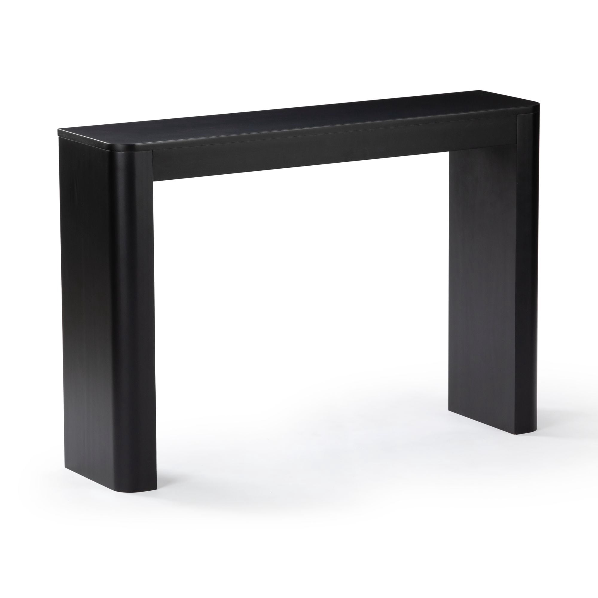 Plank+Beam 46" Solid Wood Console Table, Conture Rounded Edge Sofa Table, Narrow Entryway Table, Console Tables for Entryway, Black