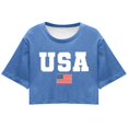 thumbnail image 4 of TSADFHJI Hauts Col en V pour Femmes Longs Mode Décontractée Imprimé Col Rond Manches Courtes Chandail T-Shirt L Bleu, 4 of 4