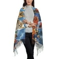 thumbnail image 2 of Honeii Halloween Pets Pumpkins Print Scarf Oversized Scarf Tassel Fall Winter Thick Scarf Warm Shawl Women,Women's Scarves & Wraps, 2 of 8