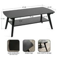 thumbnail image 3 of Kate and Laurel Louen Mid-Century Tiered Rectangle Coffee Table, 48 x 24 x 18, Black, Modern Two-Tier Rectangular Living Room Coffee Table with Storage and Solid Wood Construction, 3 of 8