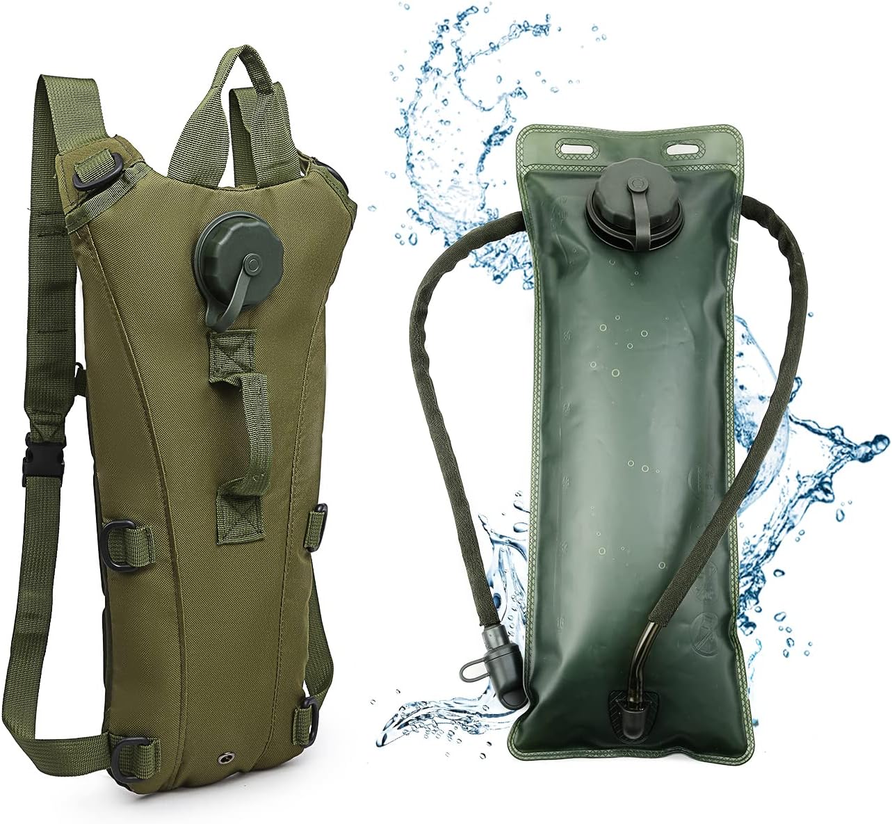 JLAI 3L Hydration Pack Backpack - Military Tactical Water Bladder For Hiking, Running, Cycling