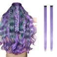 thumbnail image 1 of Wig Savings! Bradem Color Card Wig Piece Long Straight Hair Single Card Two Piece Color Hair Extension Piece Gradient Hanging Ear Bleach Dyed Wig, 2X Wig Extensions, 1 of 9