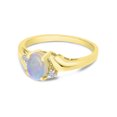 thumbnail image 3 of 10k Yellow Gold Oval Opal And Diamond Ring, 3 of 6
