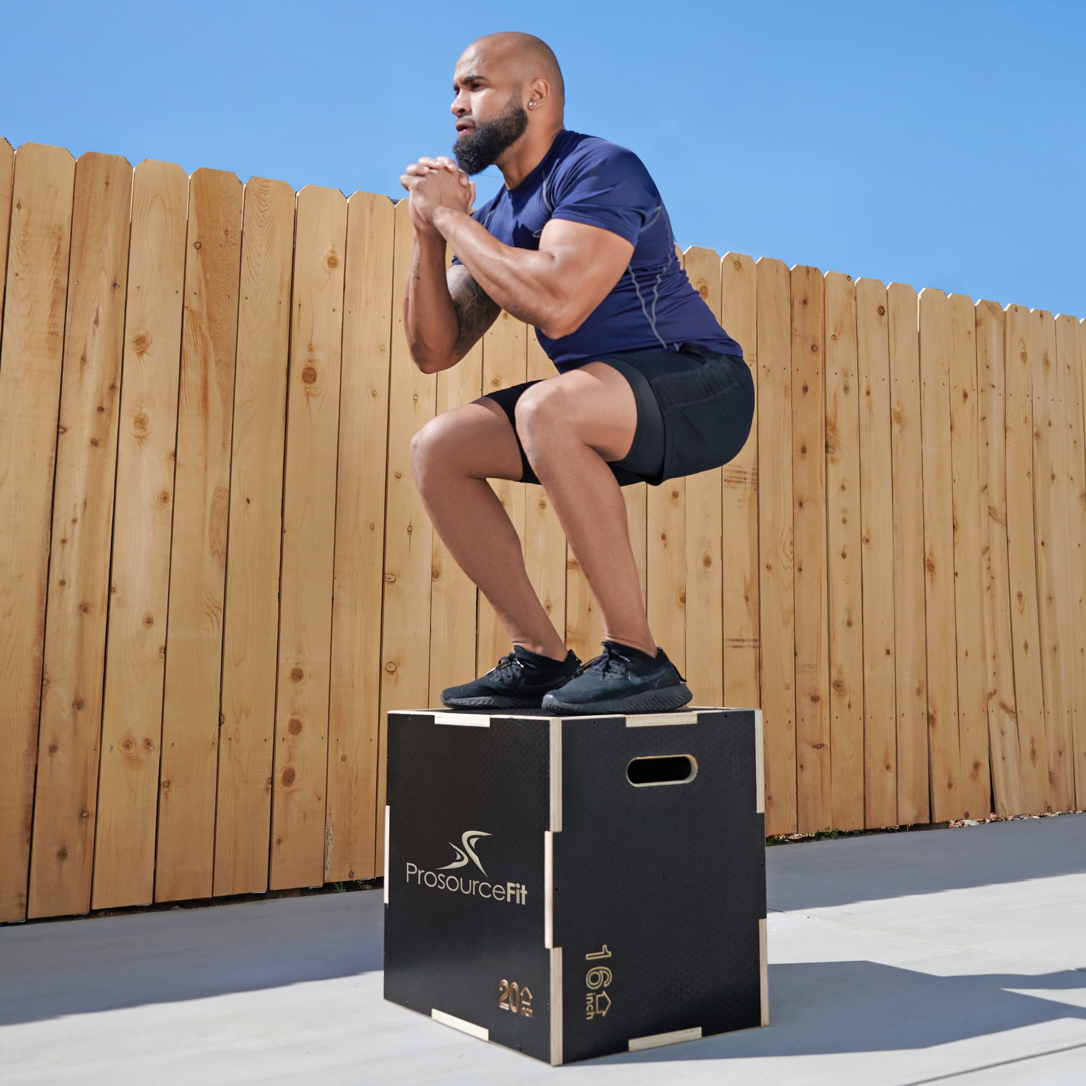 ProsourceFit 3-in-1 Wood Plyometric Jump Box for Cross-Training Agility