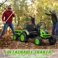thumbnail image 5 of Kids Ride on Tractor Car with Trailer, 12V Battery Powered Electric Tractor with Remote Control, Kids Electric Vehicles with Bluetooth, Music, USB, LED Light, Safety Belt, 5 of 9