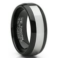 thumbnail image 1 of Men's 8MM Two-Tone Tungsten Carbide Ring Wedding Band sizes 5-15, 1 of 3