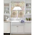 thumbnail image 3 of Beige Boho Swag Curtains for Living Room/Bedroom Windows, Retro Ethnic Shabby Colorful Floral Patterned Kitchen Curtains and Valances Set 36 Inch Length, Light Filtering Swags Valance Curtain Panels, 3 of 5
