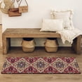 thumbnail image 4 of Red Boho Ethnic Geometric Pattern Bathroom Rugs Mat,Non Slip Microfiber Bathroom Rug,Rubber Backing,Soft Bathroom Mats for Bathroom Floor,Tub and Shower,47x17in(120x43cm), 4 of 5