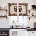 thumbnail image 2 of 2 Panels Kitchen Tier Curtains 39 Inch Length, Western Star Retro Grommets Window Treatment Curtain, Country Texas Stars Res Buffalo Plaid Thermal Curtains Drapes for Living Room/Bathroom, 2 of 9