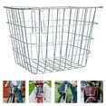 thumbnail image 2 of 1Set Silver Iron Wire Front Bicycle Basket for Cyclists 11.6x11.2in, 2 of 8