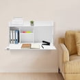 thumbnail image 2 of ToppiJoy Wall Mounted Desk, Wall Desk Fold Down with Drawer Shelves, for Small Spaces, Office Home Kitchen White, 2 of 9