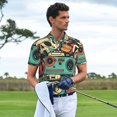 thumbnail image 3 of Balery Retro Pop Art Collage Camisa Polo de Hombre con Estampado, de Manga Corta y Tejido Medio, Camisa Tipo Golf Polo-Large, 3 of 6