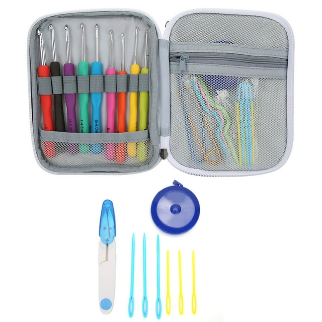 Crochet Hooks Set,Delaman 72Pcs Crochet Hooks Knitting Needles Tools Kits Set Soft Grip Storage Case Accessory