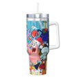 thumbnail image 1 of Pofeuu SpongeBob SquarePants Tasse à Glace en Acier Inoxydable 40OZ avec Poignée et Paille pour Plage/voyage, 1 of 8