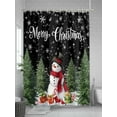 thumbnail image 5 of Snowman Merry Christmas Shower Curtain Set ，Waterproof Fabric Shower Curtains Black Winter Socks Xmas Tree Shower Curtains for Bathroom,Bathroom Decor 72"x78", 5 of 6